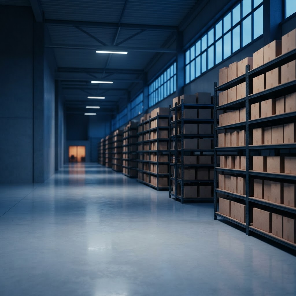 Bright, organized US1 Miami logistics warehouse in Miami with neatly shelved packages